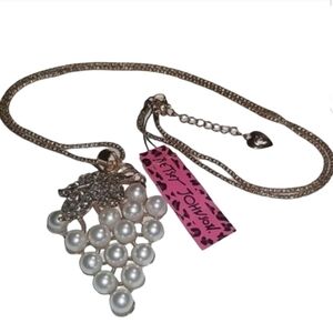 Betsy Johnson Bunch Of Grapes Pendant Necklace